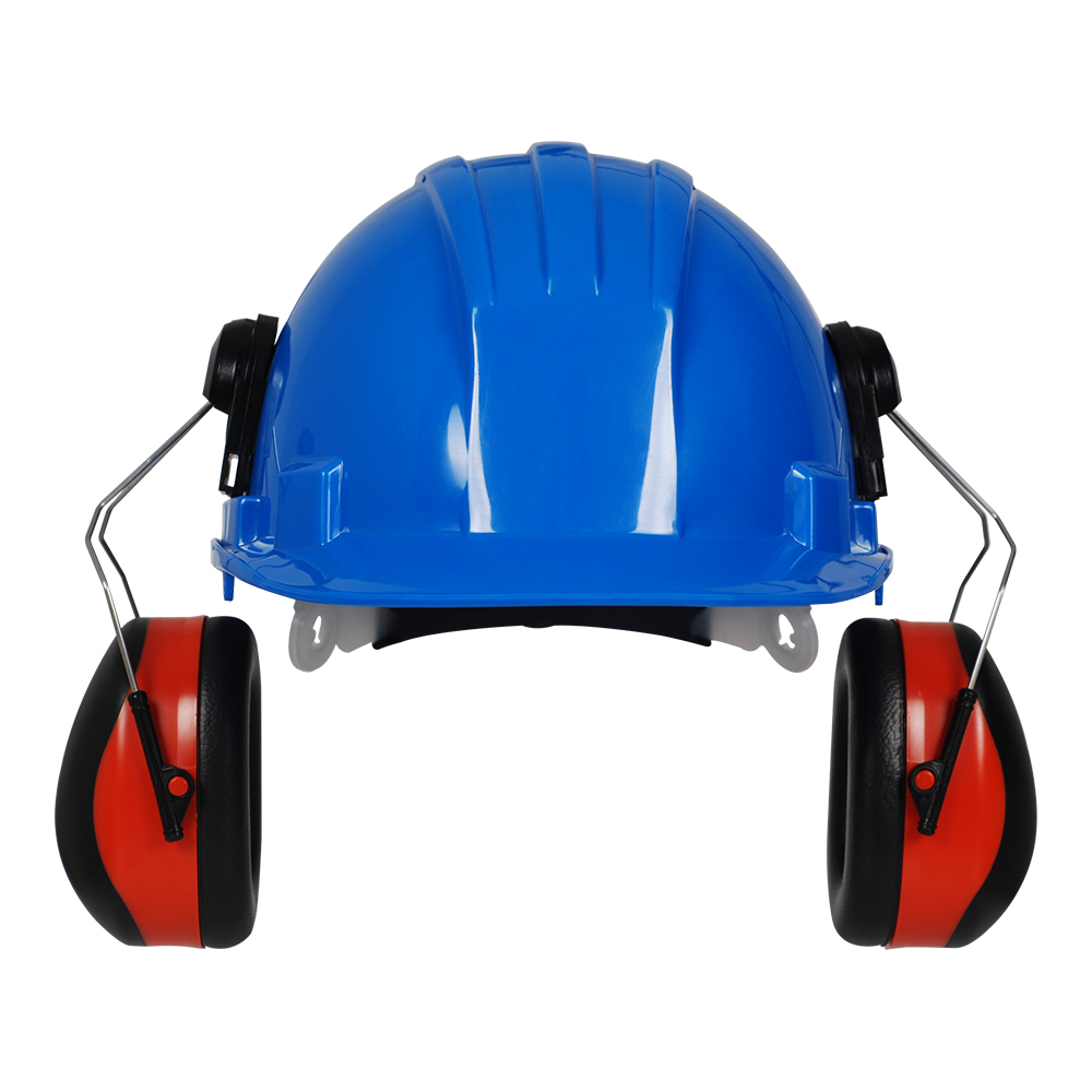 EP167D-頭盔耳罩(黑紅)(藍工程帽)-01